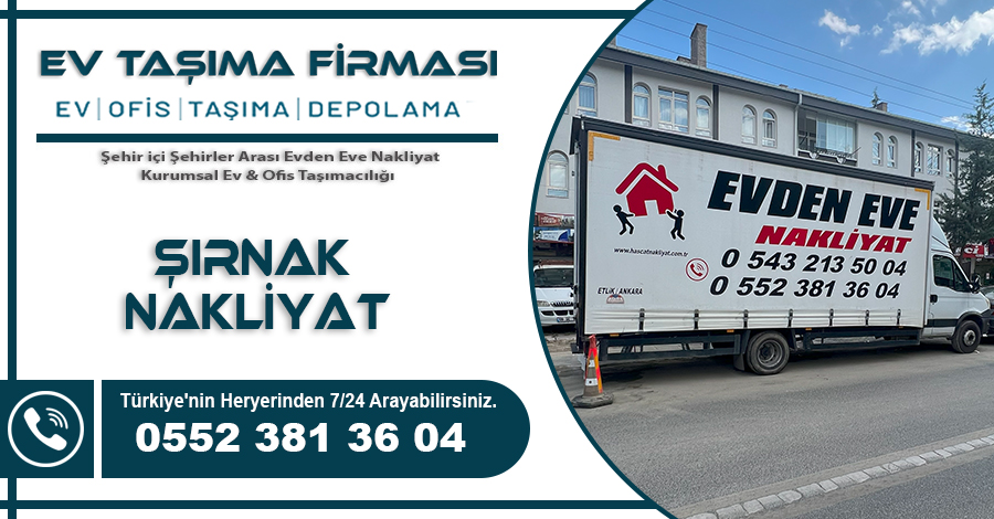 Şırnak evden eve nakliyat ev tasima firmasi